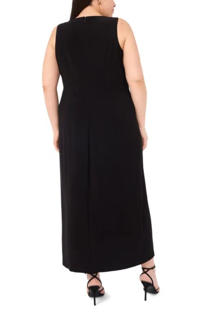 Vince Camuto Plus Size Gathered Twist With Gold Trim Ring Maxi Dress In Black
