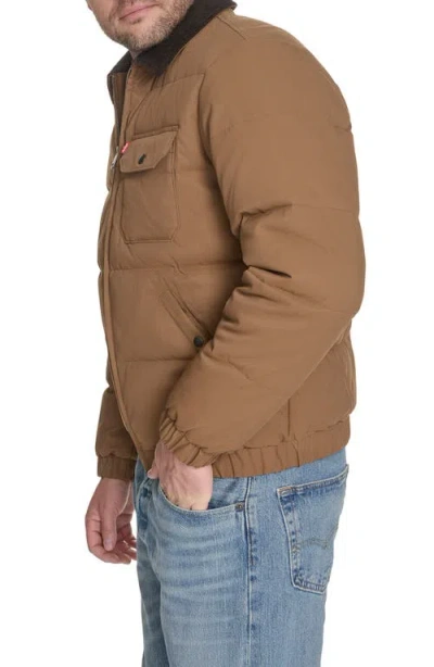 Levi's Men's Quilted Corduroy Collar Depot Jacket In Brown