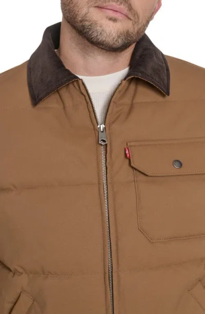 Levi's Men's Quilted Corduroy Collar Depot Jacket In Brown