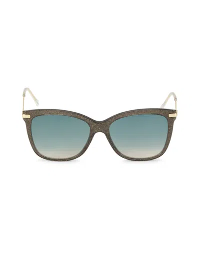 Jimmy Choo Steff Glitter-effect Sunglasses In Green