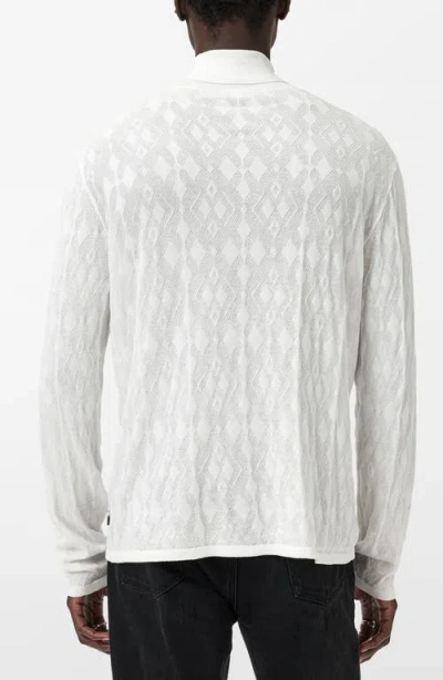 John Varvatos Alistair Broken Argyle Turtleneck Sweater In White