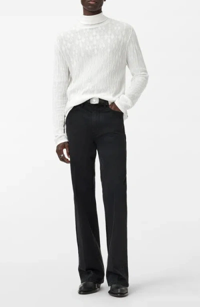 John Varvatos Alistair Broken Argyle Turtleneck Sweater In White
