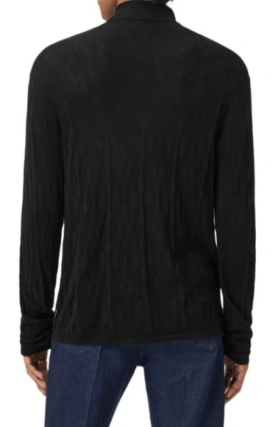 John Varvatos Alistair Broken Argyle Turtleneck Sweater In Black