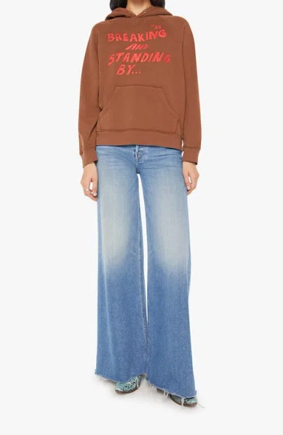 Mother The Big Square Hoodie Breaking And Standing By In Brown