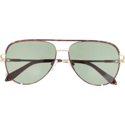 Quay High Key Twist 60mm Gradient Aviator Sunglasses In Green