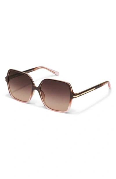 Quay Press Tour 60mm Gradient Square Sunglasses In Brown