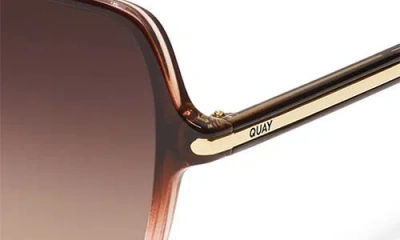 Quay Press Tour 60mm Gradient Square Sunglasses In Brown