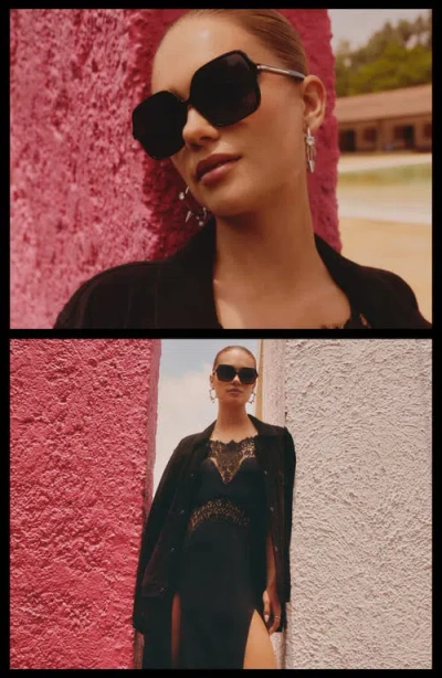 Quay Press Tour 60mm Gradient Square Sunglasses In Blue