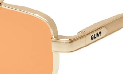 Quay Pit Stop 56mm Aviator Sunglasses In Gold