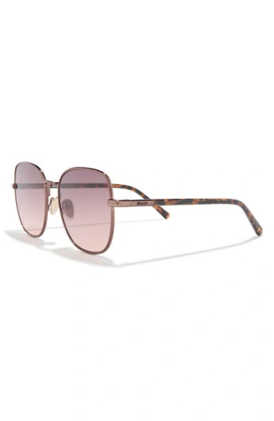 Quay Uptown 58mm Gradient Round Sunglasses In Pink