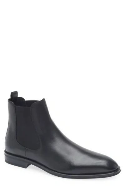 Hugo Boss Beckham X Leather Chelsea Boots With Elasticated Panels In Black