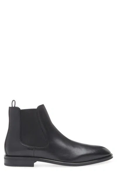 Hugo Boss Beckham X Leather Chelsea Boots With Elasticated Panels In Black