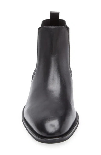 Hugo Boss Beckham X Leather Chelsea Boots With Elasticated Panels In Black