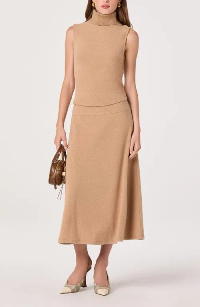 Astr The Label Knit Midi Skirt In Neutral