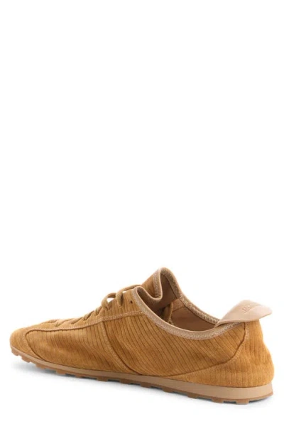 Jacquemus Le Tennis Sneakers In Soft Corduroy-embossed Suede In Brown