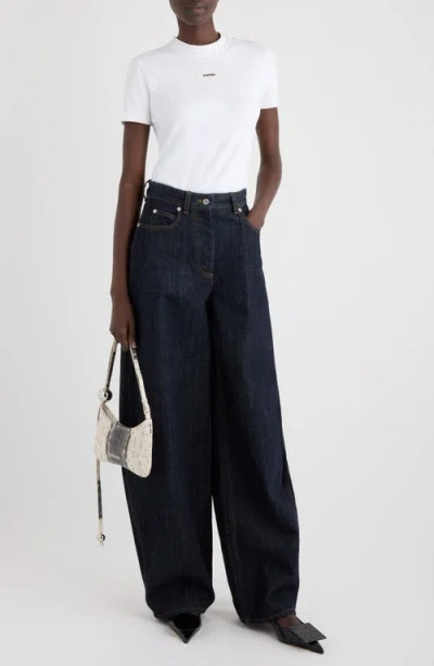 Jacquemus Tom Ford Black Cotton Blend Jeans In White