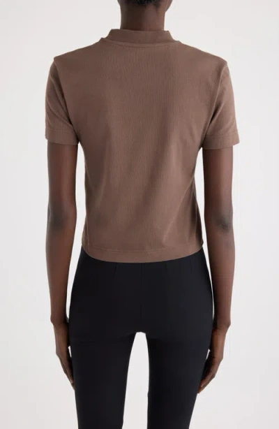 Jacquemus Crew Neck Box Cut Short Sleeve Top In Brown