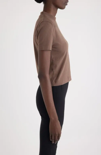 Jacquemus Crew Neck Box Cut Short Sleeve Top In Brown