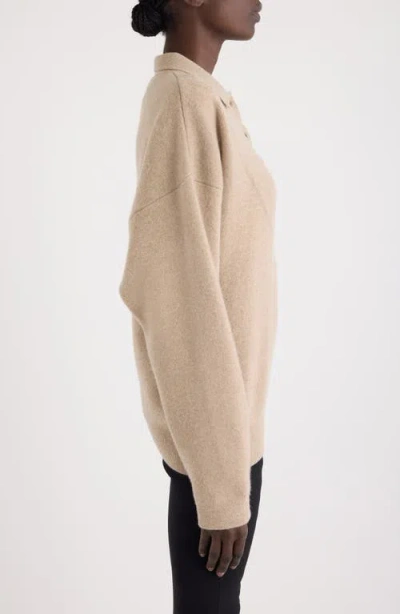 Jacquemus Polo Collar Knitwear With Ribbed Cuffs And Hem In Neutral