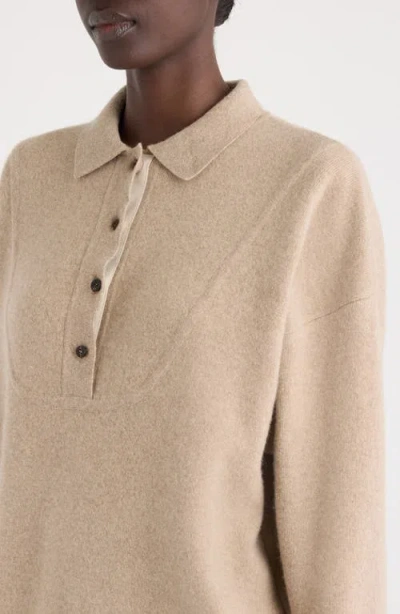 Jacquemus Polo Collar Knitwear With Ribbed Cuffs And Hem In Neutral
