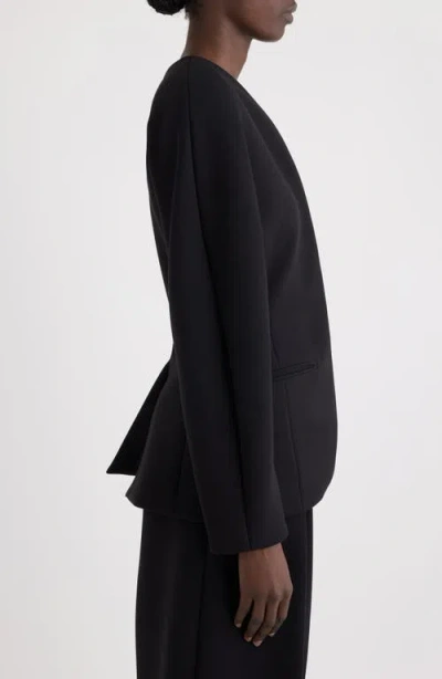 Jacquemus La Veste Ovalo Cady Collarless Jacket In Black