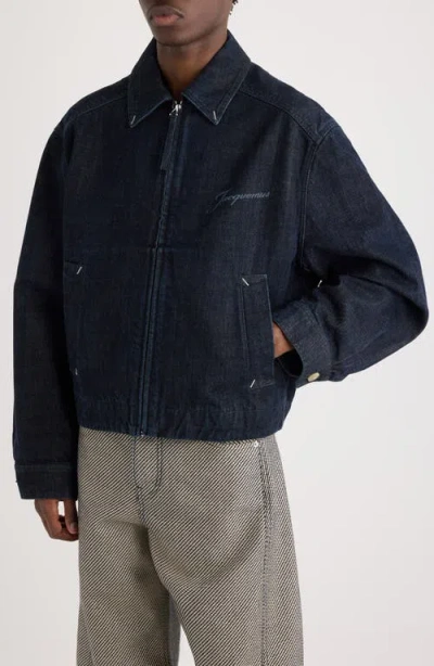 Jacquemus Le Veste De-nîmes Canevas Denim Jacket In Blue