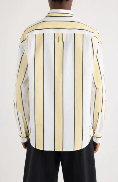 Jacquemus Simon Shirt Buttoned Cuffs Striped Pattern In White