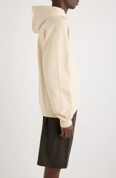Jacquemus Light Beige Hooded Sweatshirt With Minimalist Design In Neutral
