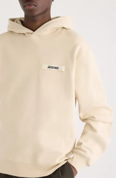 Jacquemus Light Beige Hooded Sweatshirt With Minimalist Design In Neutral