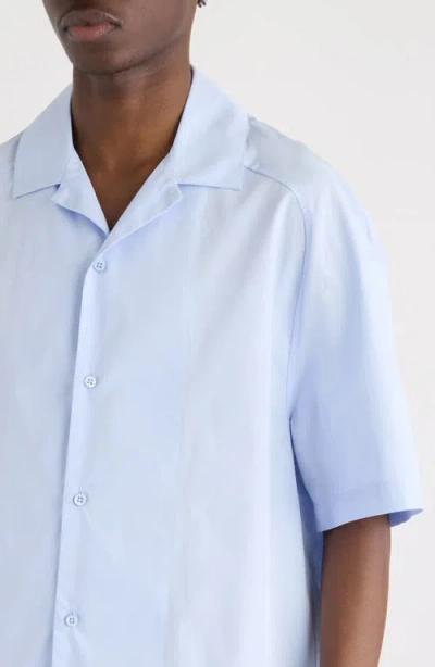 Jacquemus La Chemise Fonccio Embroidered Camp Shirt In Blue