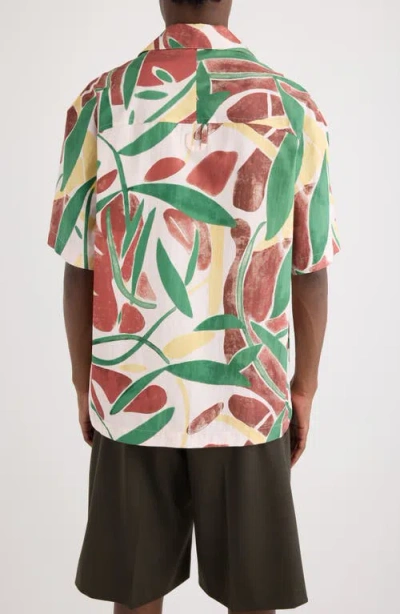 Jacquemus Fonccio Cotton Shirt With Abstract Vegetable Print In White