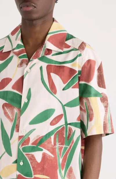 Jacquemus Fonccio Cotton Shirt With Abstract Vegetable Print In White