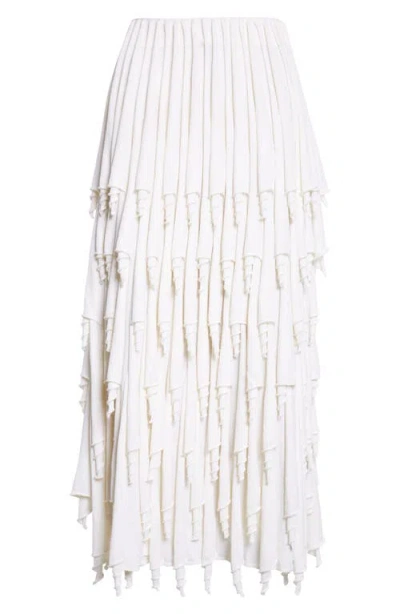 Alaïa Layered Cups Wool Blend Knit Skirt In White