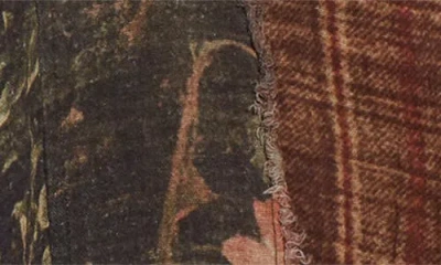 R13 Shredded Seam Drop Neck Plaid Flannel Button-up Shirt In Brown