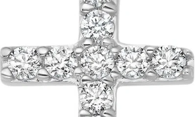 Crislu Cubic Zirconia Cross Pendant Necklace In Gray