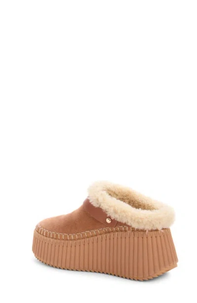 Chloé Nama Buckled Shearling-lined Suede Platform Mules In Neutral