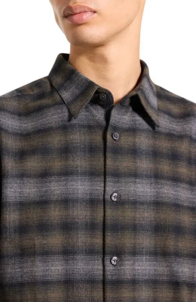 Theory Irving Plaid Cotton Flannel Button-up Shirt In Multi