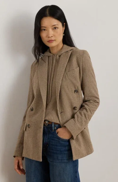 Ralph Lauren Double-breasted Wool-blend Twill Blazer In Brown