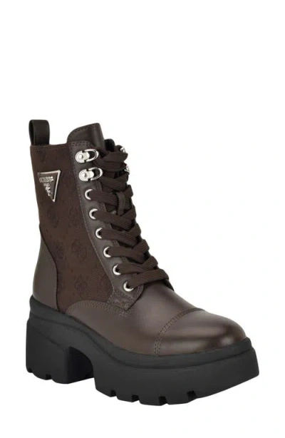 Guess Yarini Lug Sole Boot In Brown