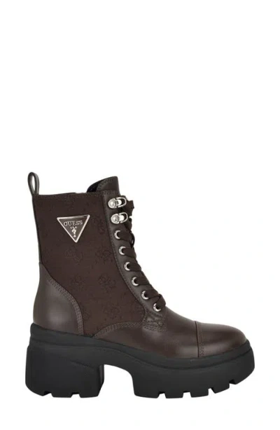 Guess Yarini Lug Sole Boot In Brown