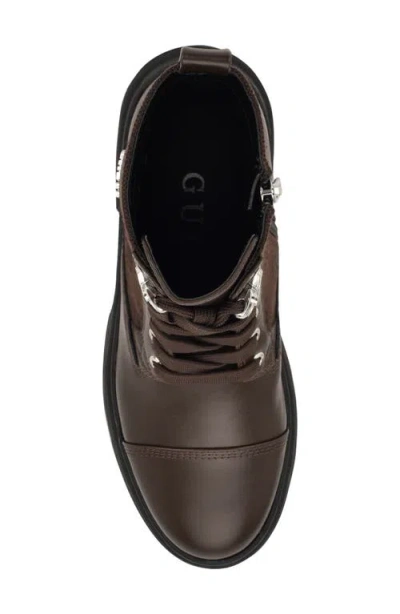 Guess Yarini Lug Sole Boot In Brown