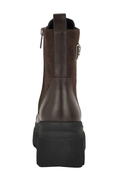Guess Yarini Lug Sole Boot In Brown