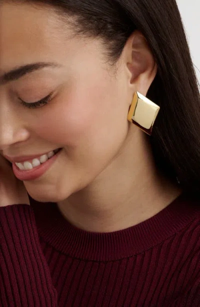 Ted Baker Geometric Diamond Shape Statement Stud Earrings In Gold