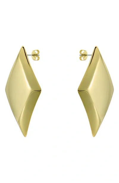 Ted Baker Geometric Diamond Shape Statement Stud Earrings In Gold