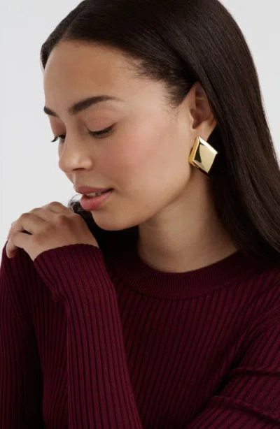 Ted Baker Geometric Diamond Shape Statement Stud Earrings In Gold