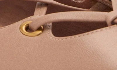 Mango Leather Ballet Flats With Crossed Straps Nude In Nude