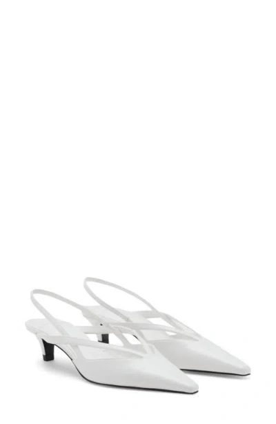Mango Women's Kitten-heel Pointed Shoes In White