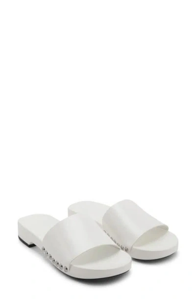 Mango Women's Studded Leather Sandals In White