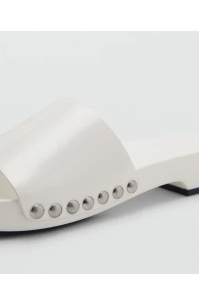 Mango Women's Studded Leather Sandals In White