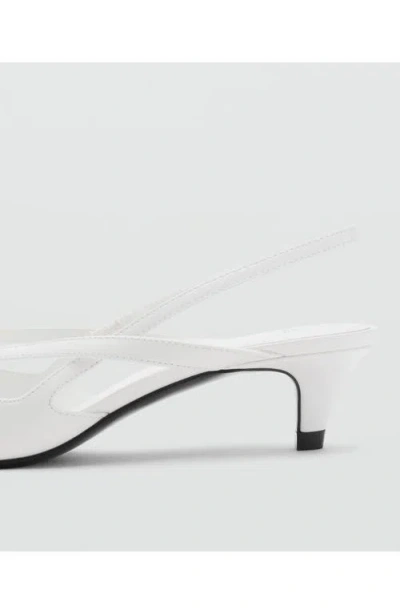 Mango Women's Kitten-heel Pointed Shoes In White